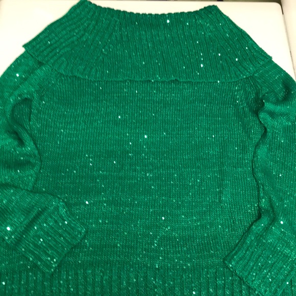 CATO Green Sequin Sweater NWOT - Picture 3 of 6